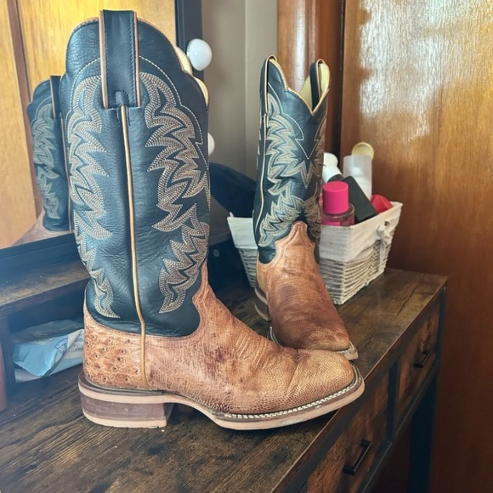 Justin Women's Ralston Cognac Smooth Ostrich Western Boots